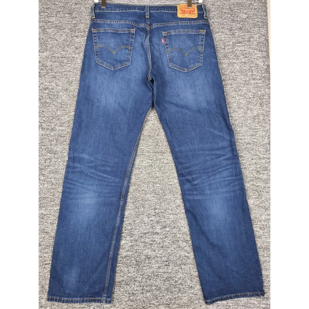 Levi's 569 Jeans Men 34x36 Blue Loose Straight Leg Denim